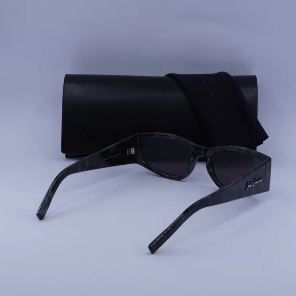 Saint Laurent SL329 004 Rectangle Sunglasses - Grey Havana/Black display picture 3